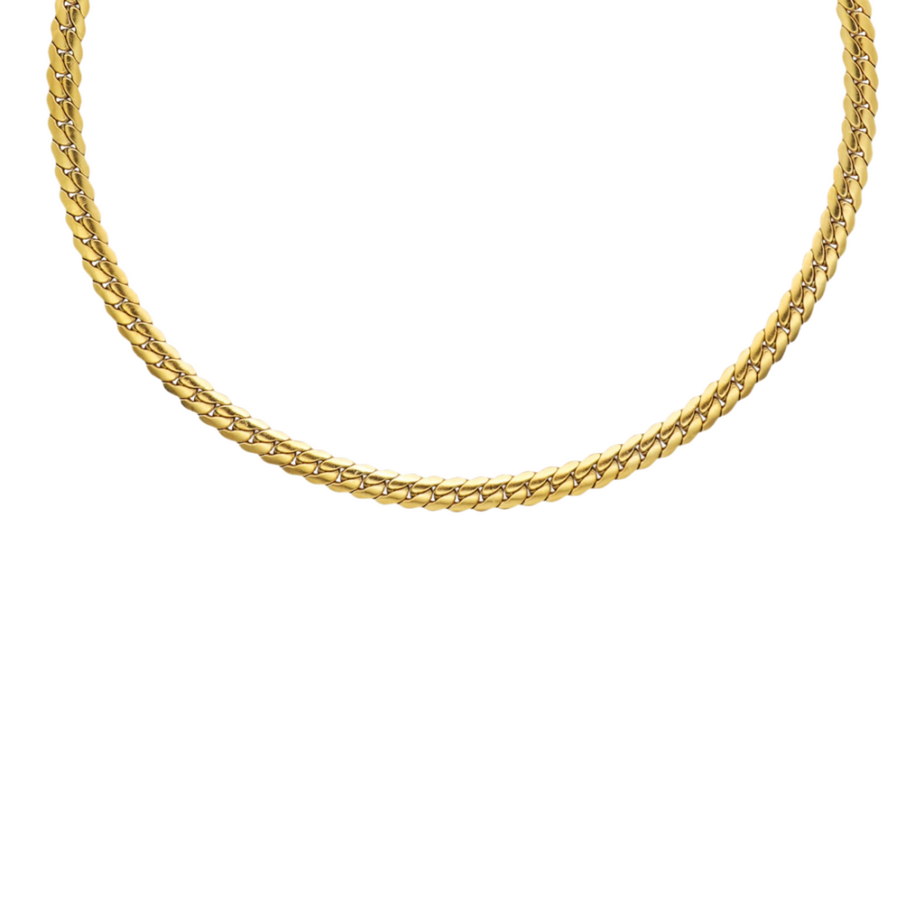 Curb Link Chain Necklace, Women's gold statement necklace, tarnish free jewellery