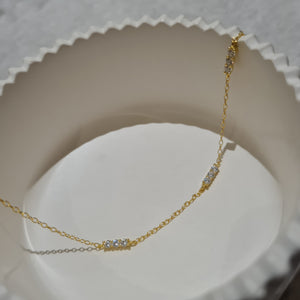 Dainty Gold Crystal Necklace- Luna