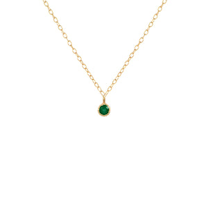 Emerald Solitaire Necklace, minimalist necklaces, dainty necklaces
