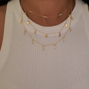 Dainty Gold Crystal Necklace, layering gold necklaces, womens gold stacking necklaces, womens gold jewellery, 925 sterling silver gold jewellery