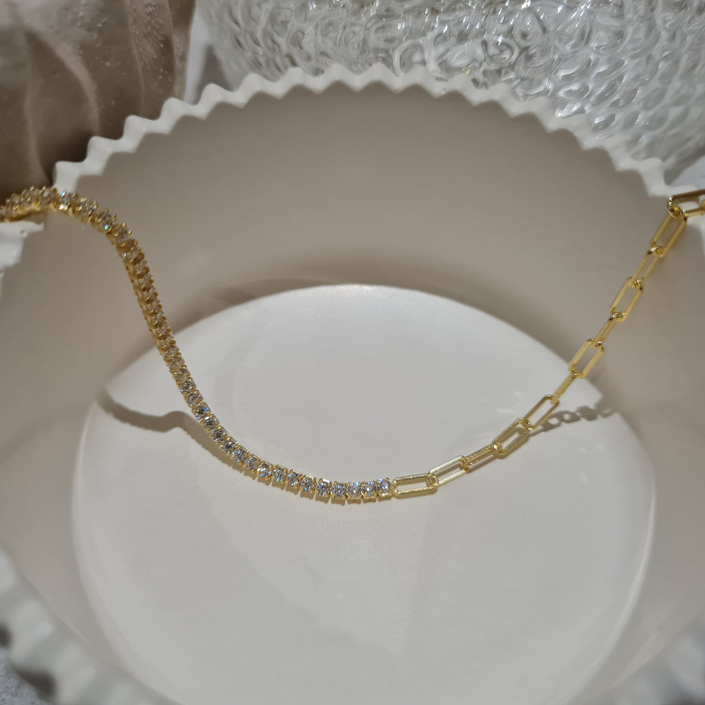 gold tennis chain, gold tennis choker, gold tennis necklace, gold link chain, layering gold necklaces, stacking necklaces, link chain, sterling silver link chain, sterling silver tennis necklace