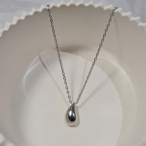 Drop Charm Necklace silver, dainty silver necklace, minimalist silver necklace