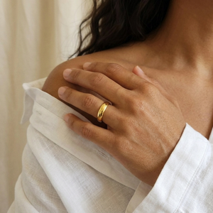 Classic Plain Band Ring I Stackable Gold Band Ring I Safana Jewellery I Minimalist Jewellery