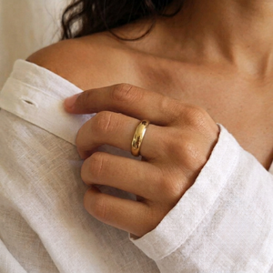 Classic Plain Band Ring I Stackable Gold Band Ring I Safana Jewellery I Minimalist Jewellery