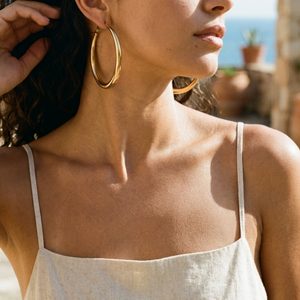 Large Gold Hoops I Tarnish Free Gold Hoops I Safana Jewellery