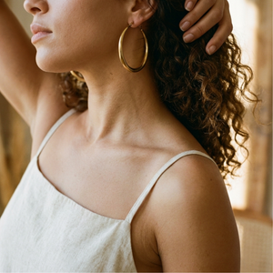 Large Gold Hoops I Tarnish Free Gold Hoops I Safana Jewellery