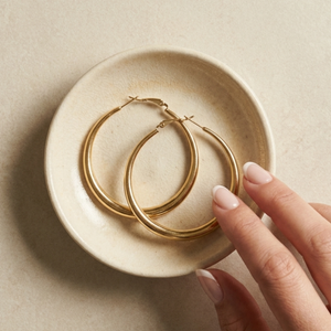 Large Gold Hoops I Tarnish Free Gold Hoops I Safana Jewellery