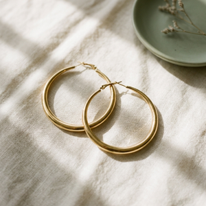 Large Gold Hoops I Tarnish Free Gold Hoops I Safana Jewellery