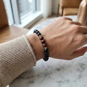 Men's Agate & Tiger Eye Bead Bracelet | Men's Jewellery