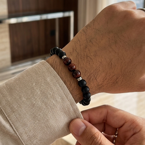 Men's Agate & Tiger Eye Bead Bracelet | Men's Jewellery