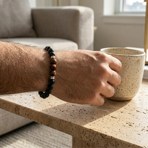 Men's Agate & Tiger Eye Bead Bracelet | Men's Jewellery