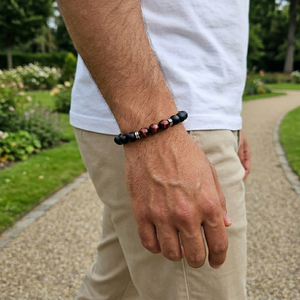 Men's Agate & Tiger Eye Bead Bracelet | Men's Jewellery
