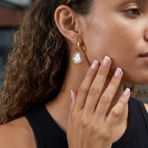 Baroque Pearl Drop Earrings I Waterproof Jewellery I Anti Tarnish Layering Jewellery I Gold Layering Jewellery