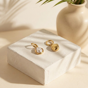 Baroque Pearl Drop Earrings I Waterproof Jewellery I Anti Tarnish Layering Jewellery I Gold Layering Jewellery