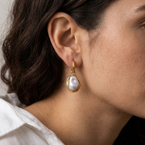Baroque Pearl Drop Earrings I Waterproof Jewellery I Anti Tarnish Layering Jewellery I Gold Layering Jewellery