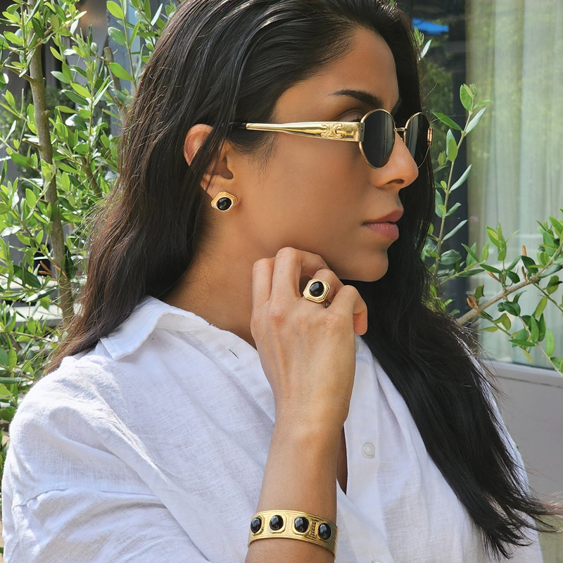 Black Agate Ring