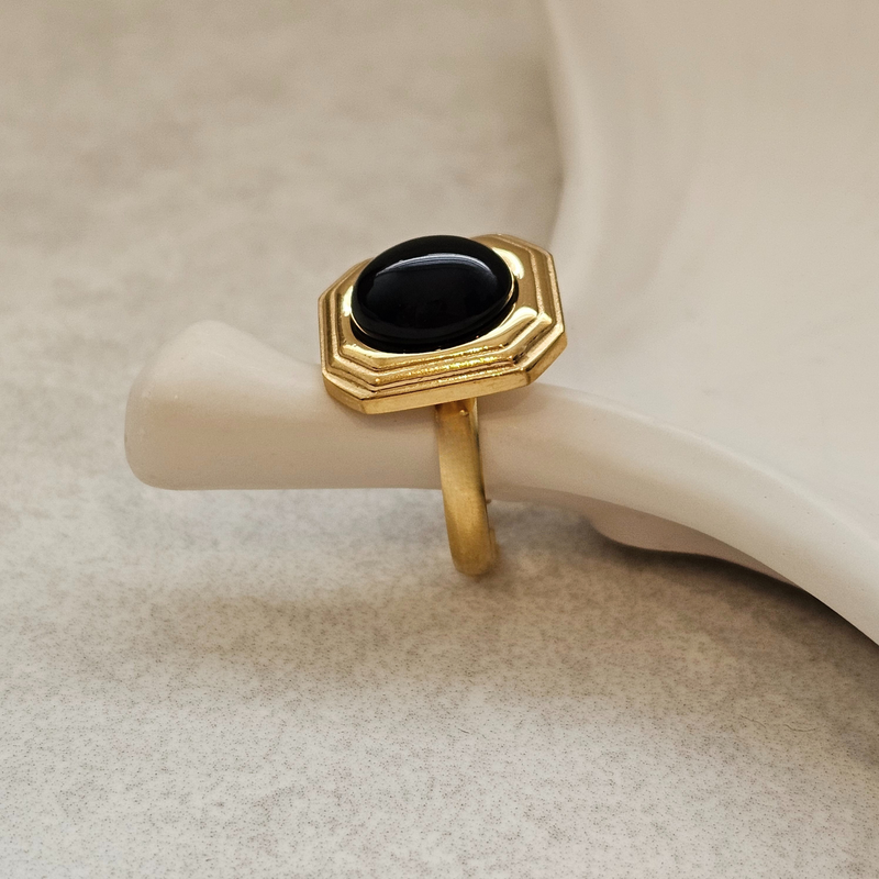 Black Agate Ring