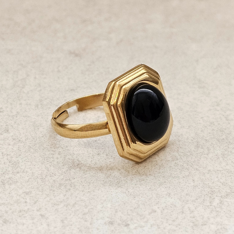 Black Agate Ring