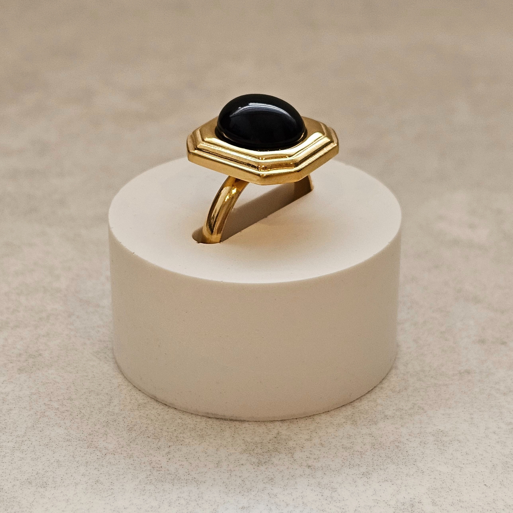 Black Agate Ring