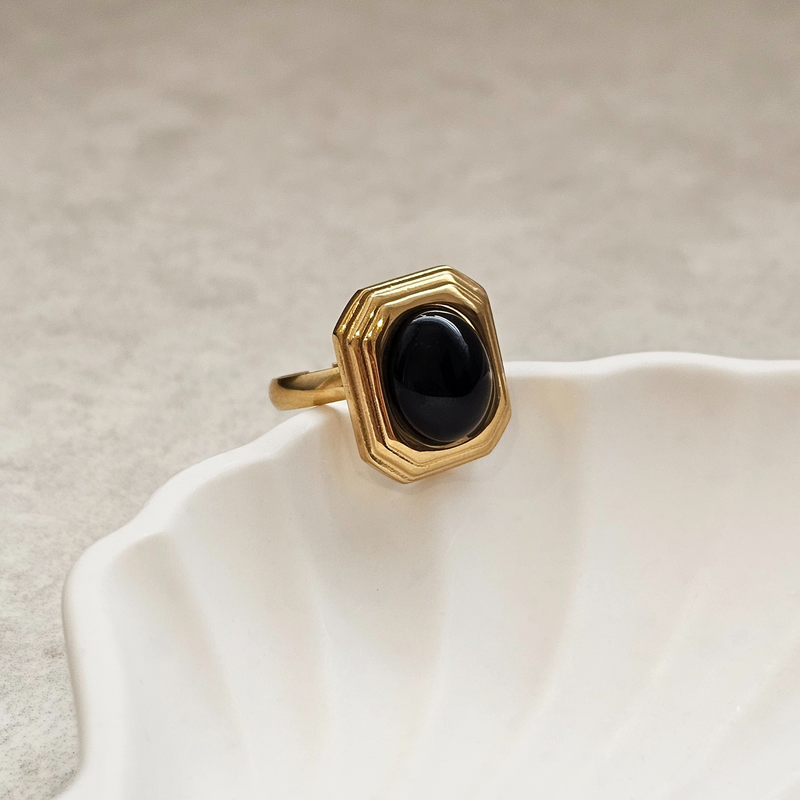 Black Agate Ring