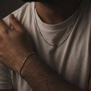 Men's Box Chain Silver Necklace | Men's Jewellery