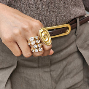 Diamond Crossover Ring | Gold Waterproof Diamond Ring | Safana Jewellery