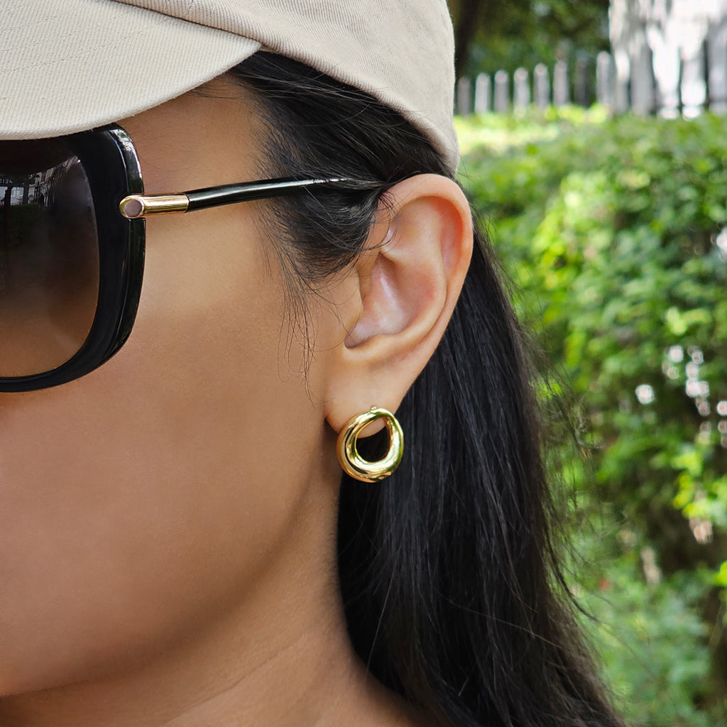 Geometric Circle Stud Earrings