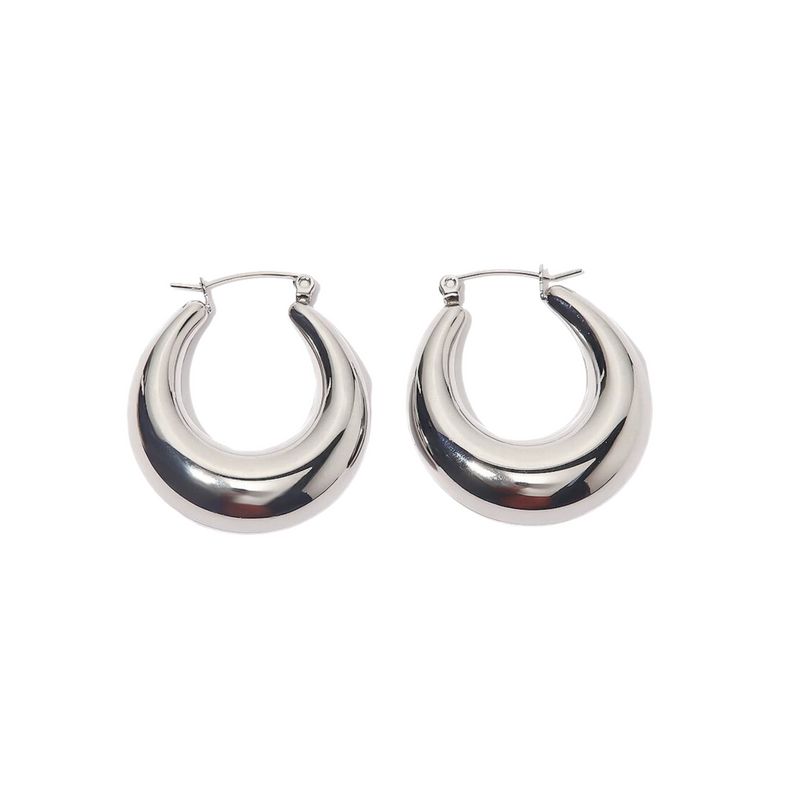 Chunky Oval Hoops Silver, tarnish free earrings 
