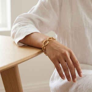 Chunky Oval Link Bracelet | Waterproof Non Tarnish Gold Jewellery