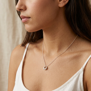 Circle Charm Necklace I Dainty Silver Circle Necklace I Safana Jewellery I Eternity Necklace 