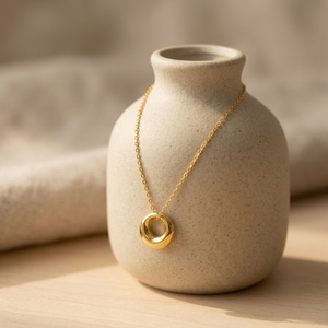 Circle Charm Necklace I Dainty Circle Necklace I Safana Jewellery I Bridesmaids gift jewellery I Gold necklace