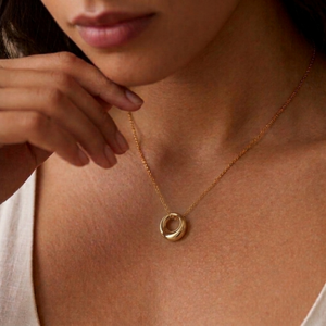 Circle Charm Necklace I Dainty Circle Necklace I Safana Jewellery I Bridesmaids gift jewellery I Gold necklace