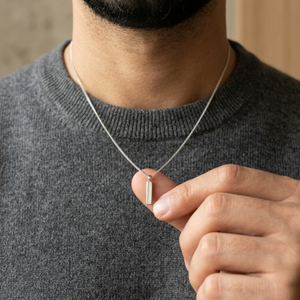 Cuban Link Vertical Bar Silver Chain