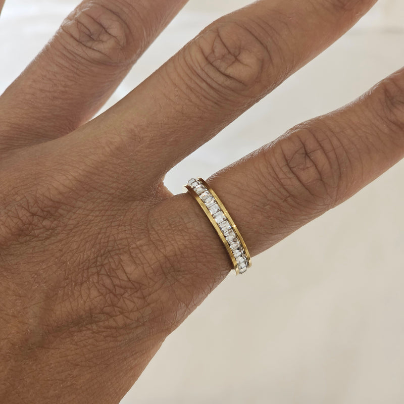 Pave Diamond Ring, tarnish free ring