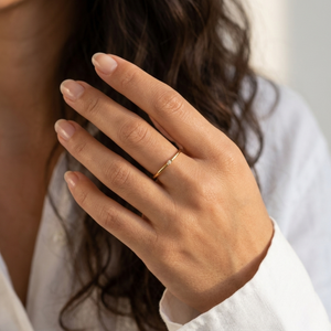Dainty Solitaire Ring I Delicate Thin Gold Ring I Safana Jewellery