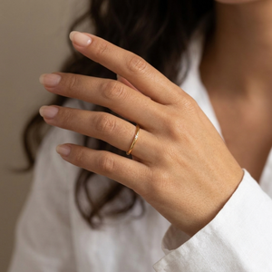 Dainty Solitaire Ring I Delicate Thin Gold Ring I Safana Jewellery