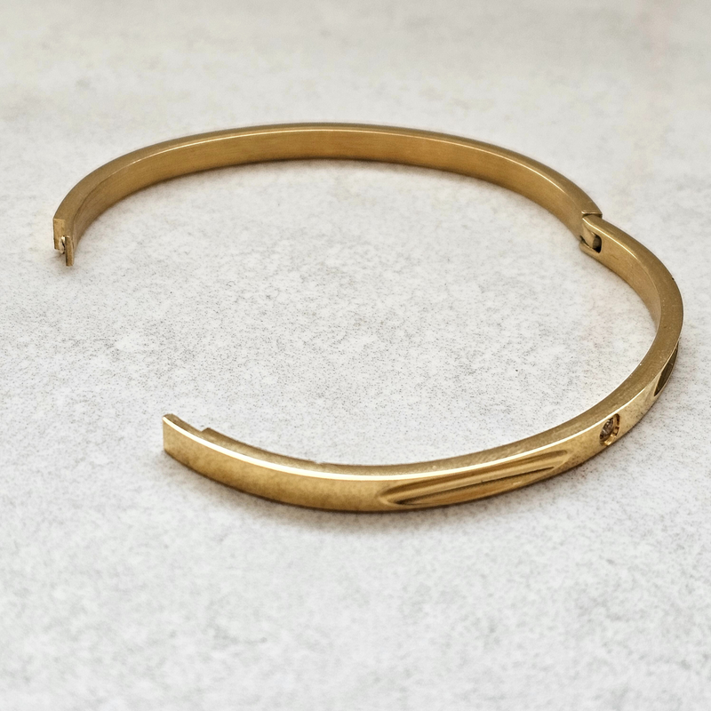 Stacking Diamond Bangle Gold | Waterproof Non Tarnish Jewellery