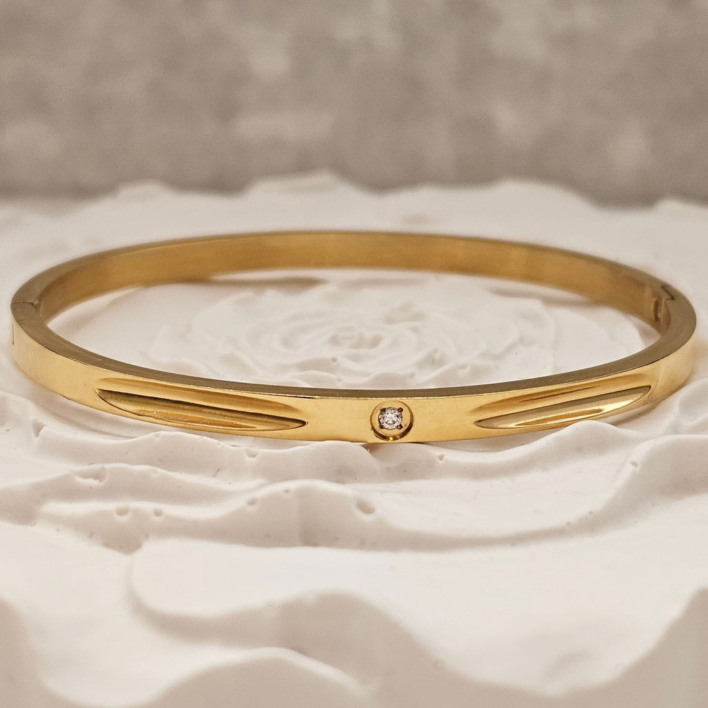 Stacking Diamond Bangle Gold | Waterproof Non Tarnish Jewellery