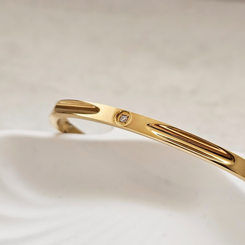 Stacking Diamond Bangle Gold | Waterproof Non Tarnish Jewellery