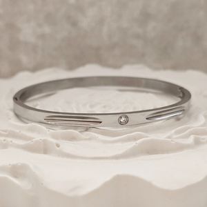 Stacking Diamond Bangle Silver | Waterproof Non Tarnish Jewellery