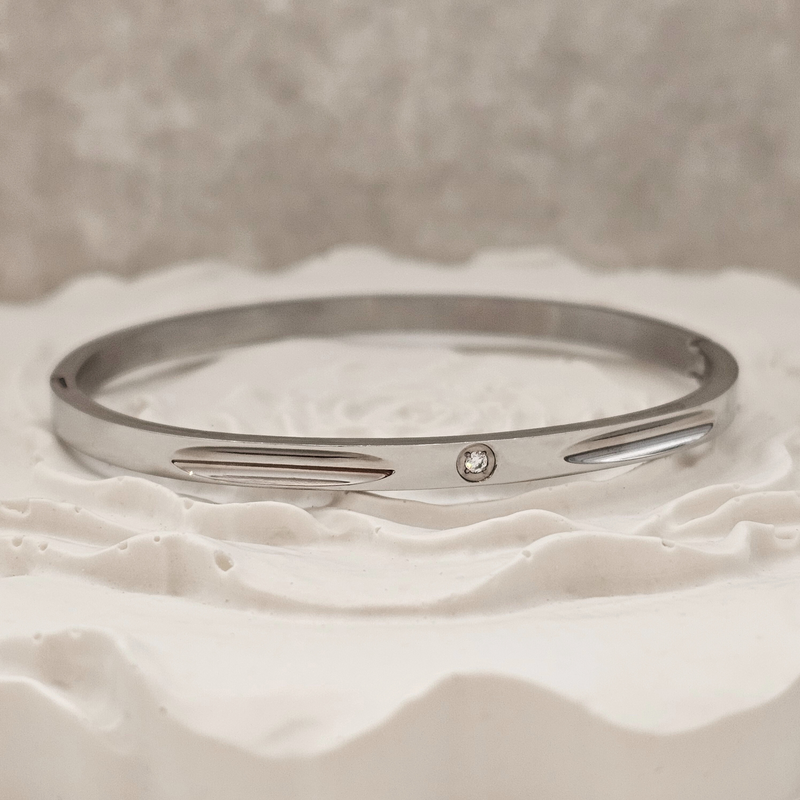 Stacking Diamond Bangle Silver | Waterproof Non Tarnish Jewellery