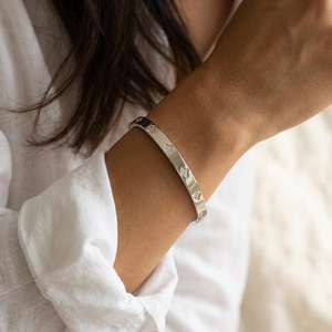 Diamond Clover Bangle Silver I Waterproof Stacking Bangles I Safana Jewellery