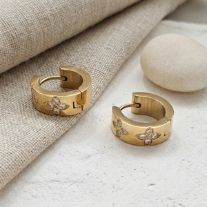 Diamond Clover Earrings I Safana Jewellery I Waterproof Jewellery