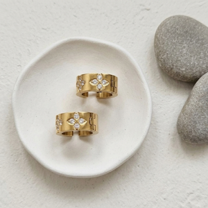 Diamond Clover Earrings I Safana Jewellery I Waterproof Jewellery