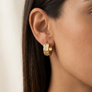 Diamond Clover Earrings I Safana Jewellery I Waterproof Jewellery