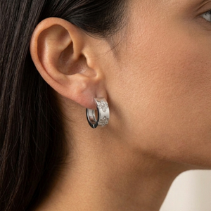 Diamond Clover Hoops Silver I Safana Jewellery I Waterproof Jewellery