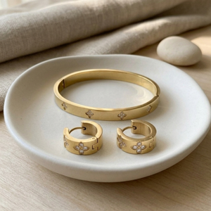 Diamond Clover Earrings I Safana Jewellery I Waterproof Jewellery