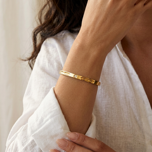 Stacking Diamond Bangle Gold | Waterproof Non Tarnish Jewellery
