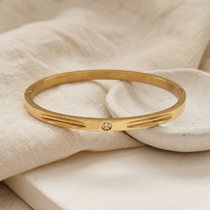 Stacking Diamond Bangle Gold | Waterproof Non Tarnish Jewellery