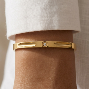 Stacking Diamond Bangle Gold | Waterproof Non Tarnish Jewellery